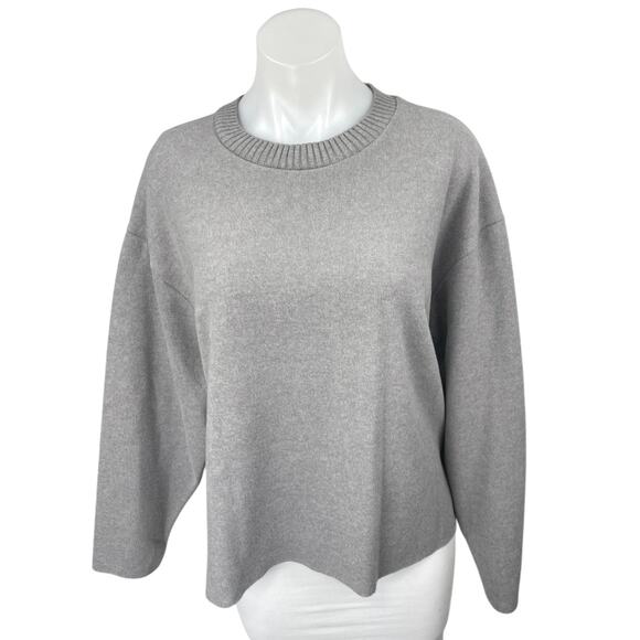 NEW Zara Women's Gray Knit Long Sleeve Crew Neck Pullover Sweater Top Size L - Picture 1 of 4